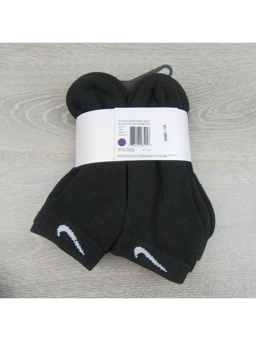 Nike Everyday Cushioned Low Socks Black 6 Pack Women's 6-10 / Youth 5Y-7Y NEW - Picture 8 of 9